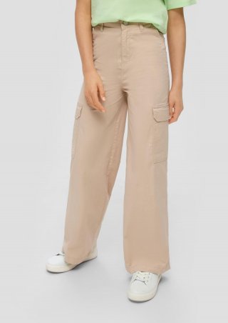 s.Oliver Loose: Wide-Leg-Pants im Cargo-Stil - beige