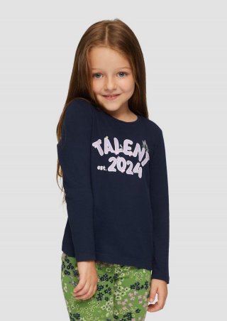 s.Oliver Langarmshirt mit Frontprint - navy