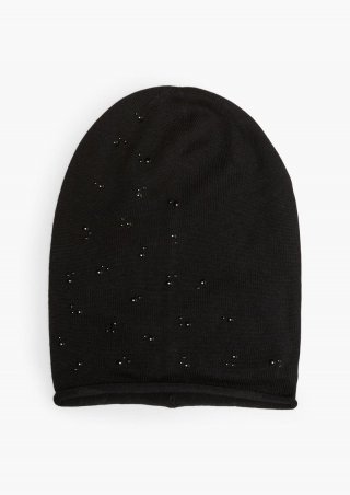 s.Oliver Feinstrickmütze aus Modalmix - schwarz