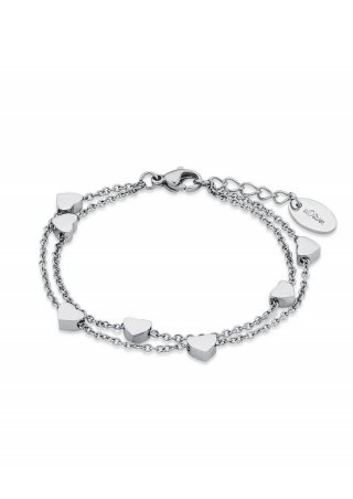 s.Oliver Armkette mit Herz-Beads - silber
