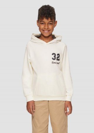 s.Oliver Kapuzen-Sweatshirt mit Mesh-Futter - creme