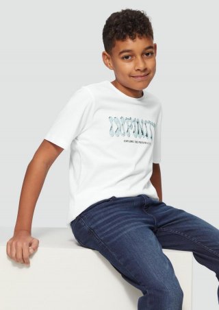 s.Oliver Jersey-T-Shirt mit 3D-Print - weiß