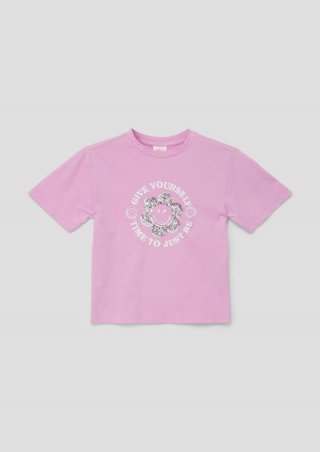 s.Oliver Weiches T-Shirt mit Smiley®-Frontprint - rosa