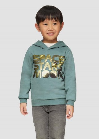 s.Oliver Wärmender Hoodie mit Frontprint - türkisblau