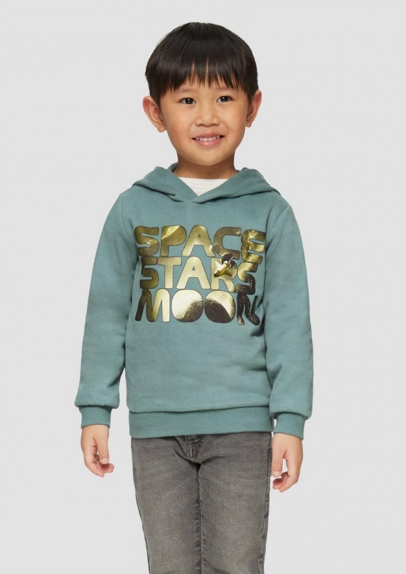 s.Oliver Wärmender Hoodie mit Frontprint - türkisblau