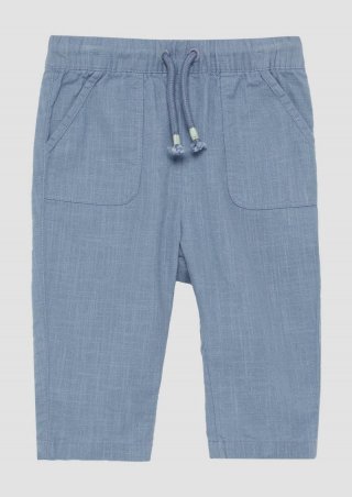 s.Oliver Baumwoll-Hose in Leinenoptik im Loose Fit - blassblau