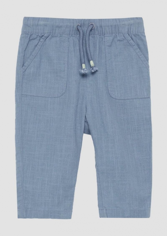 s.Oliver Baumwoll-Hose in Leinenoptik im Loose Fit - blassblau