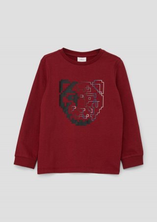 s.Oliver Longsleeve mit Grafikprint - rubinrot