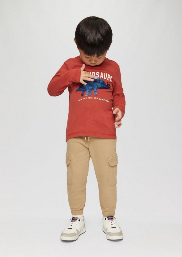 s.Oliver Jogg-Pants Pelle / Regular Fit / Mid Rise / Straight Leg / Cargotaschen - sandfarben