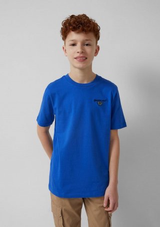 s.Oliver T-Shirt aus Jersey mit Stick-Detail - royalblau