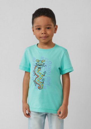 s.Oliver Jersey-T-Shirt mit Frontprint - türkis