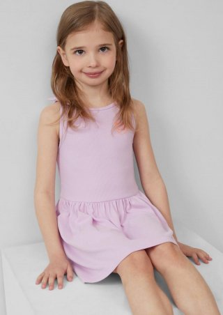 s.Oliver Ausgestelltes Kleid mit Knotendetail und Stickerei - flieder