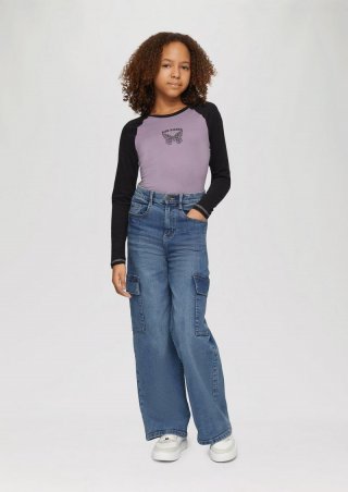 s.Oliver Jeans / Regular Fit / High Rise / Wide Leg / Cargotaschen - blau