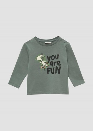s.Oliver Longsleeve mit Peanuts®-Print - schiefergrau