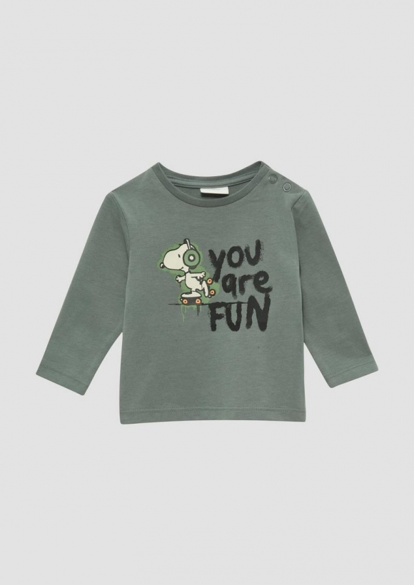 s.Oliver Longsleeve mit Peanuts®-Print - schiefergrau