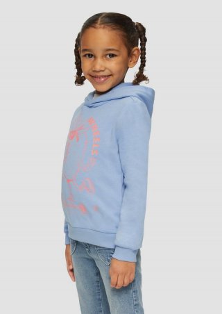 s.Oliver Hoodie mit Glitzerprint - himmelblau