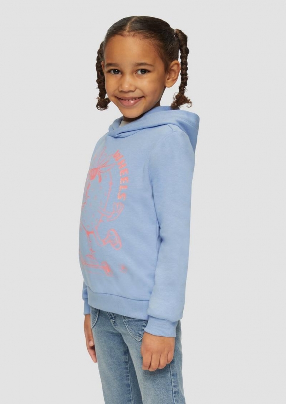 s.Oliver Hoodie mit Glitzerprint - himmelblau