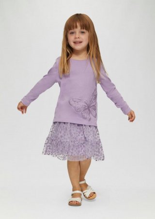 s.Oliver Langarmshirt mit Glitzerprint - lavendel