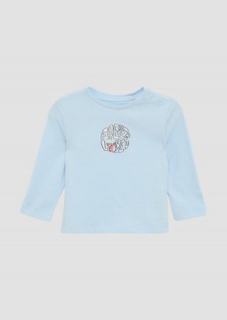 s.Oliver Jersey-Longsleeve mit Frontprint - himmelblau