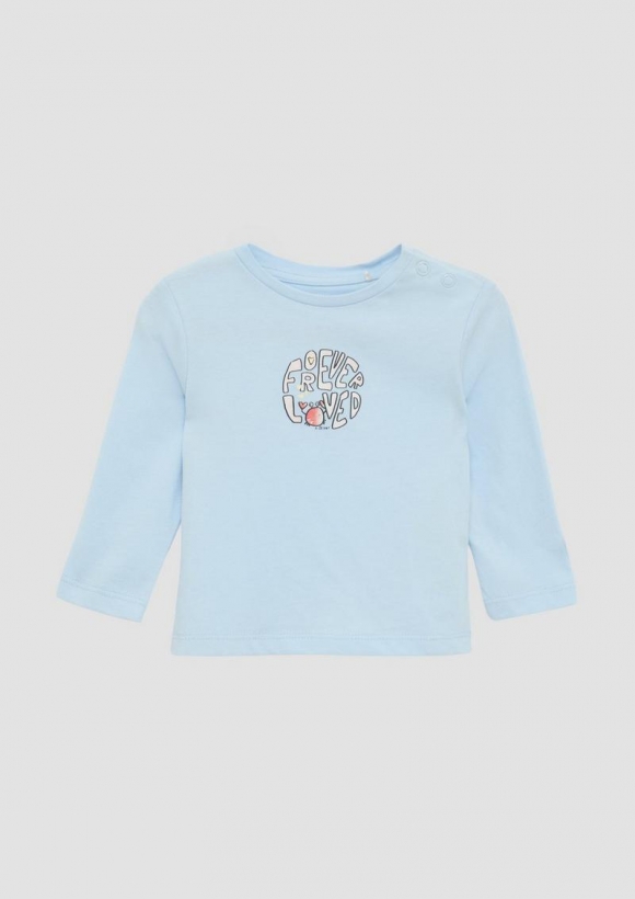 s.Oliver Jersey-Longsleeve mit Frontprint - himmelblau