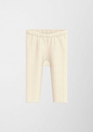 s.Oliver Leggings aus Baumwollmix mit Ajourmuster - helles sand