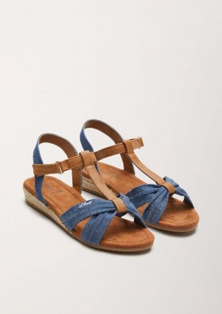 s.Oliver Sandalen mit Denim-Details - dunkelblau