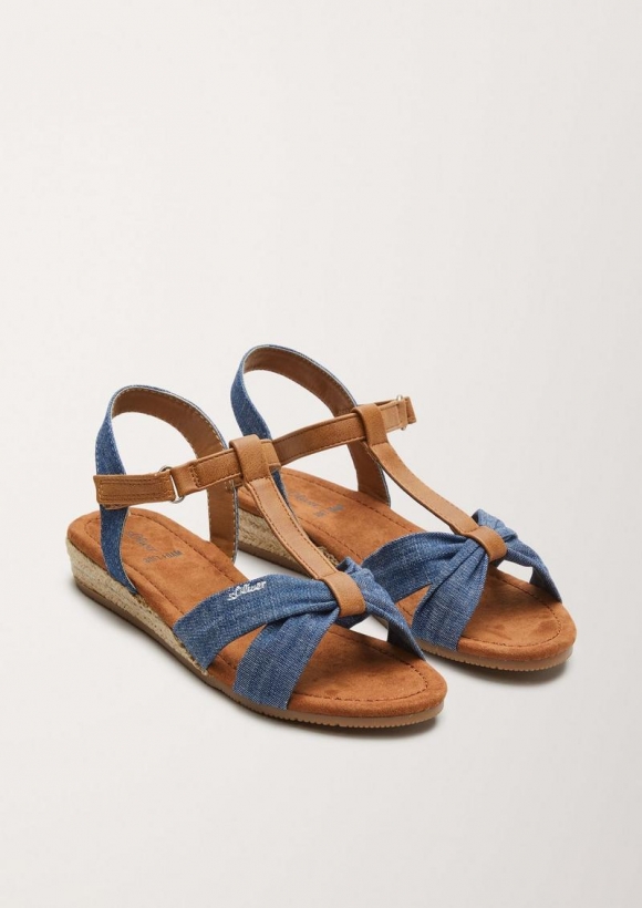 s.Oliver Sandalen mit Denim-Details - dunkelblau