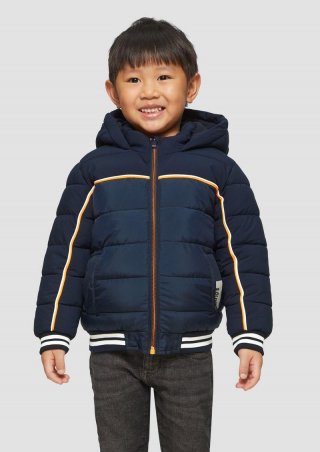 s.Oliver Wattierte Blousonjacke mit Kontrastdetails und Fleecefutter - navy