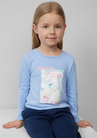 s.Oliver Langarmshirt in A-Shape aus Baumwolle - himmelblau