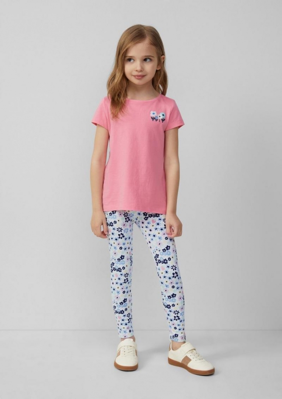 s.Oliver Leggings mit All-over-Print aus Baumwollstretch - mehrfarbig