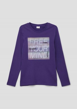 s.Oliver Longsleeve mit Frontprint - flieder