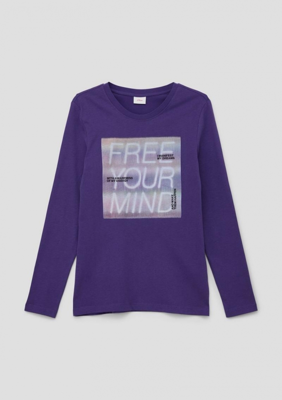 s.Oliver Longsleeve mit Frontprint - flieder
