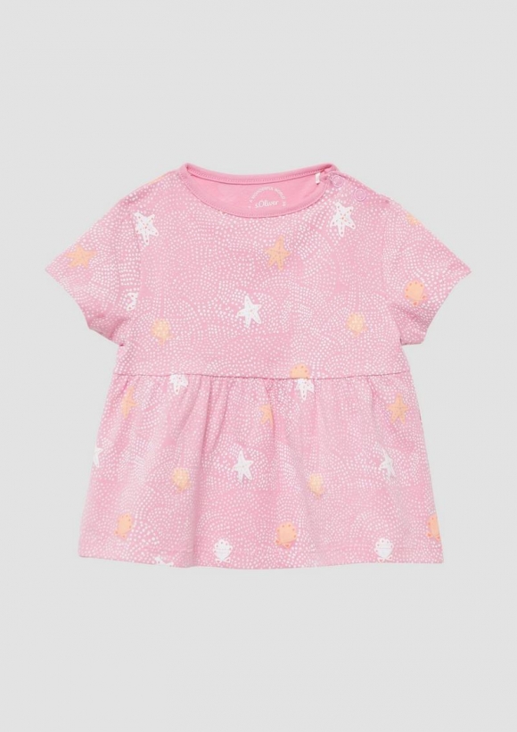 s.Oliver Ausgestelltes T-Shirt mit All-over-Print - altrosa