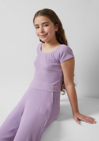 s.Oliver Verkürztes Off-Shoulder-Shirt im Slim Fit - lavendel