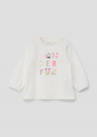 s.Oliver Longsleeve mit Artwork - ecru