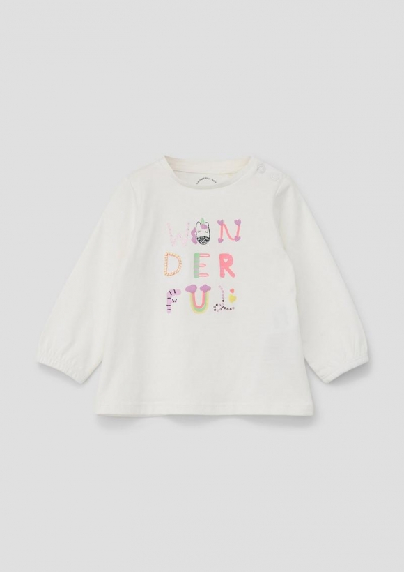 s.Oliver Longsleeve mit Artwork - ecru