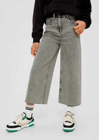 s.Oliver Jeans-Culotte / Regular Fit / Super High Rise / Wide Leg - grau