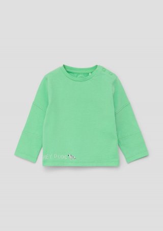 s.Oliver Shirt mit gummiertem Schriftprint - hellgrün