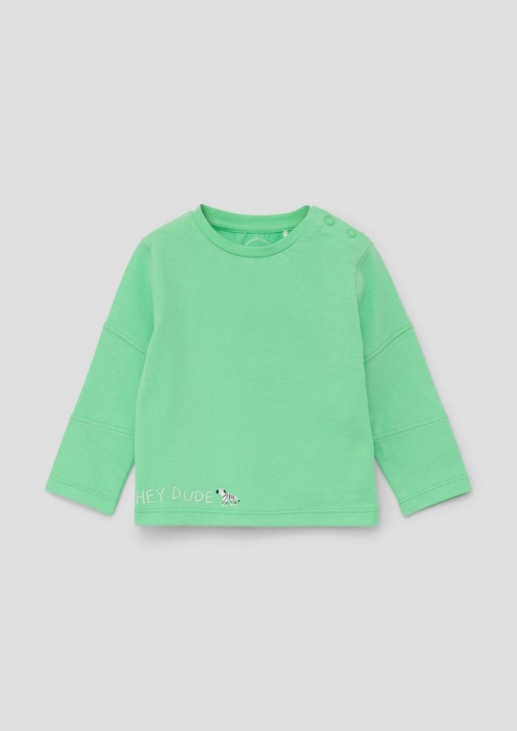 s.Oliver Shirt mit gummiertem Schriftprint - hellgrün