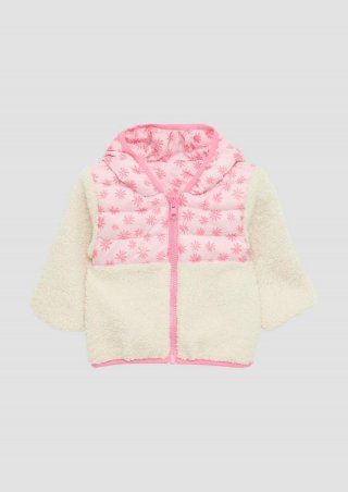 s.Oliver Leicht wattierte Wendejacke mit Steppung und Teddyplüsch - wollweiß