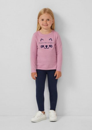 s.Oliver Ankle-Leggings mit Glitzerbund - tiefblau
