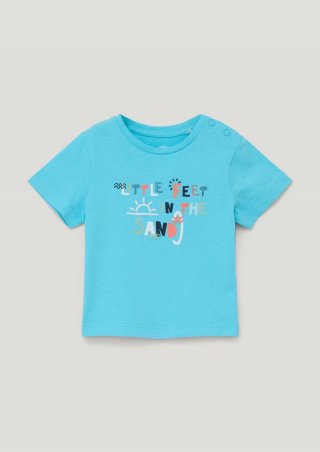 s.Oliver T-Shirt mit Statementprint - pastelltürkis