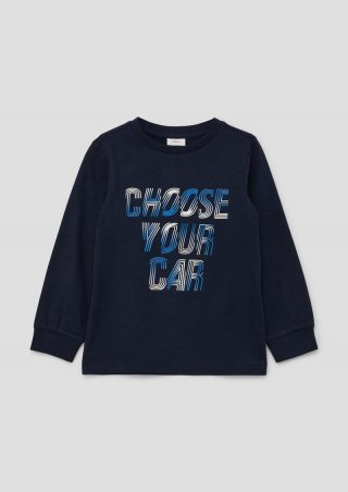 s.Oliver Longlseeve mit gummiertem Schriftprint - navy