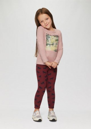 s.Oliver Leggings aus Thermofleece mit All-over-Print - pink