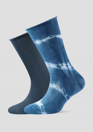 s.Oliver 2er-Pack Socken mit Batik-Optik - dunkelblau