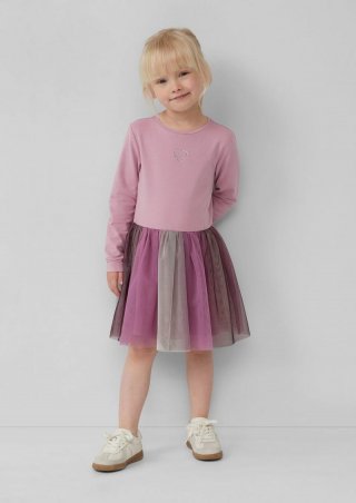 s.Oliver Kurzes Kleid mit Meshrock und Farbverlauf - rosa