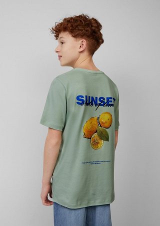 s.Oliver T-Shirt mit Front- und Rückenprint - salbeigrün