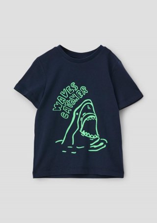 s.Oliver T-Shirt mit Frontprint - navy