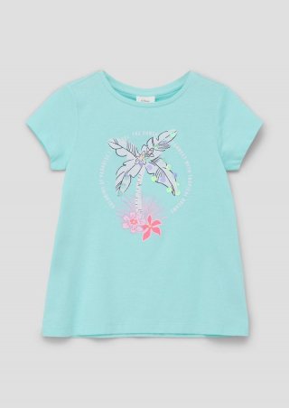 s.Oliver T-Shirt mit Front-Print - ozeangrün