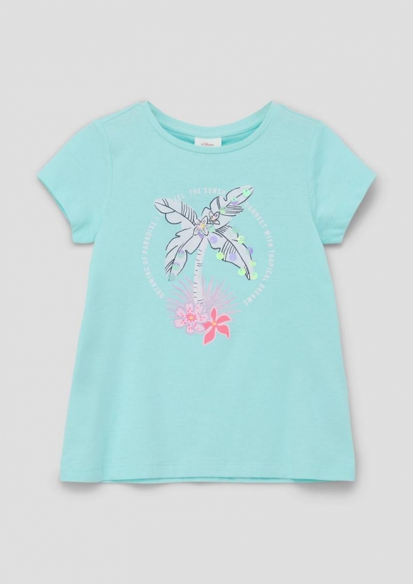 s.Oliver T-Shirt mit Front-Print - ozeangrün